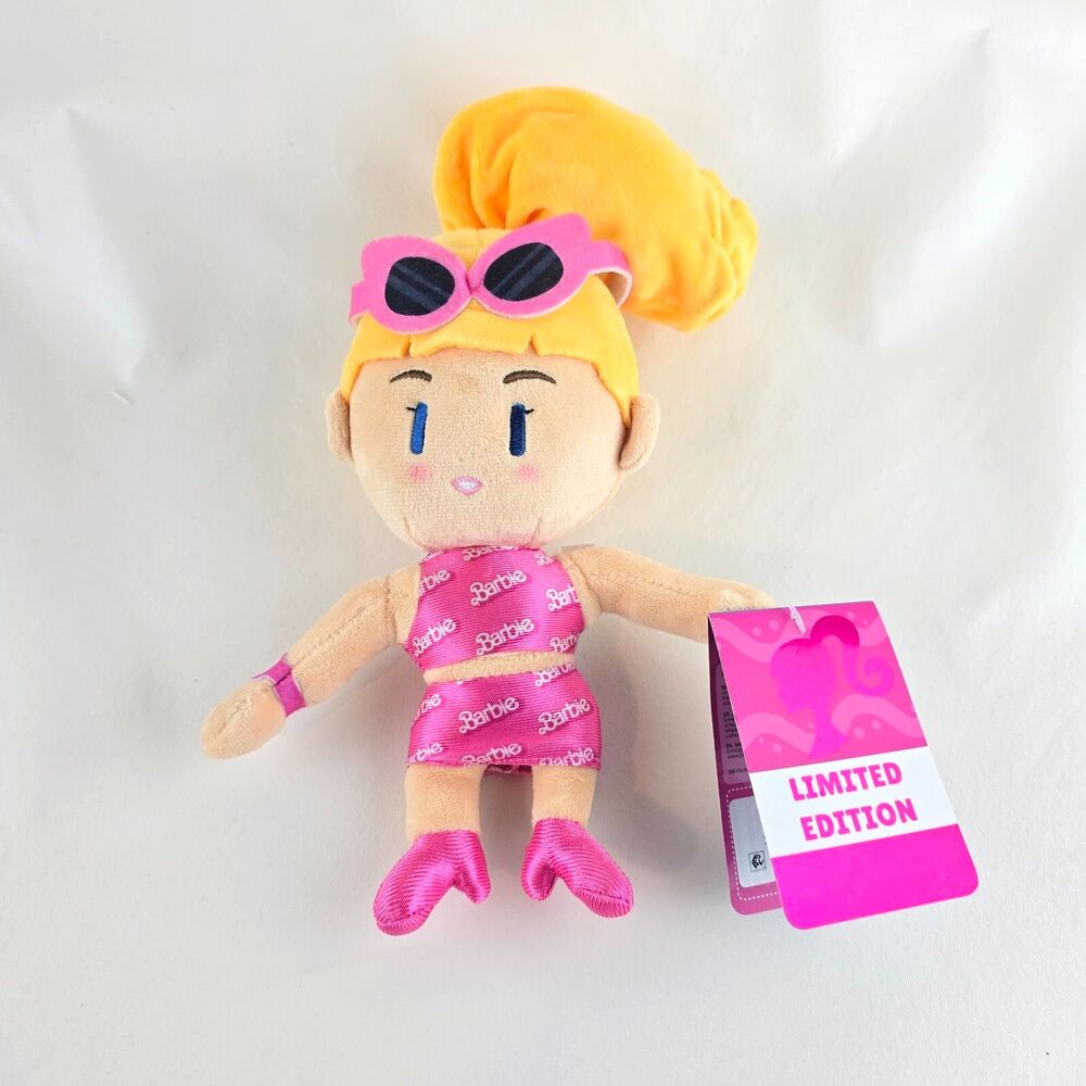 Barbie Stumble Guys Plush Barbie Doll with Blonde Hair Sunglasses Stuffed Toy